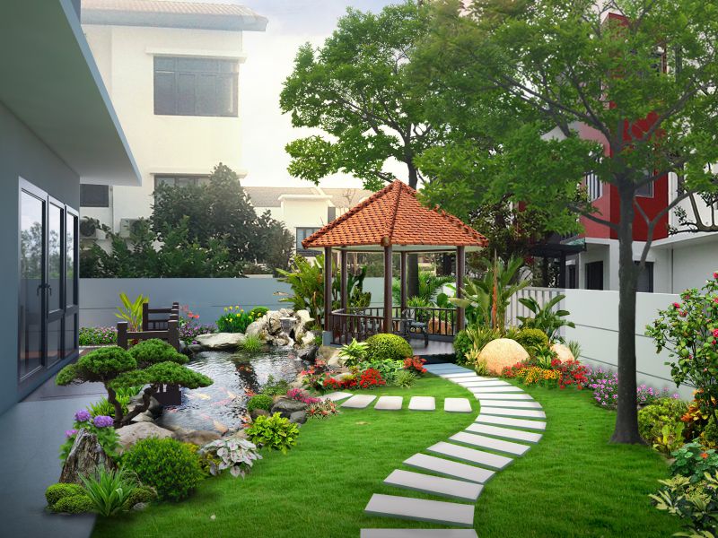 Quy trình thi công cây sân vườn biệt thự chuyên nghiệp tại Bến Cát