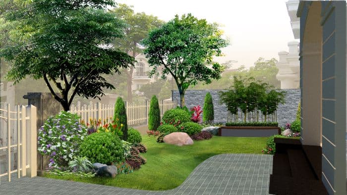 Dịch vụ trọn gói thi công cây sân vườn biệt thự tại Bến Cát